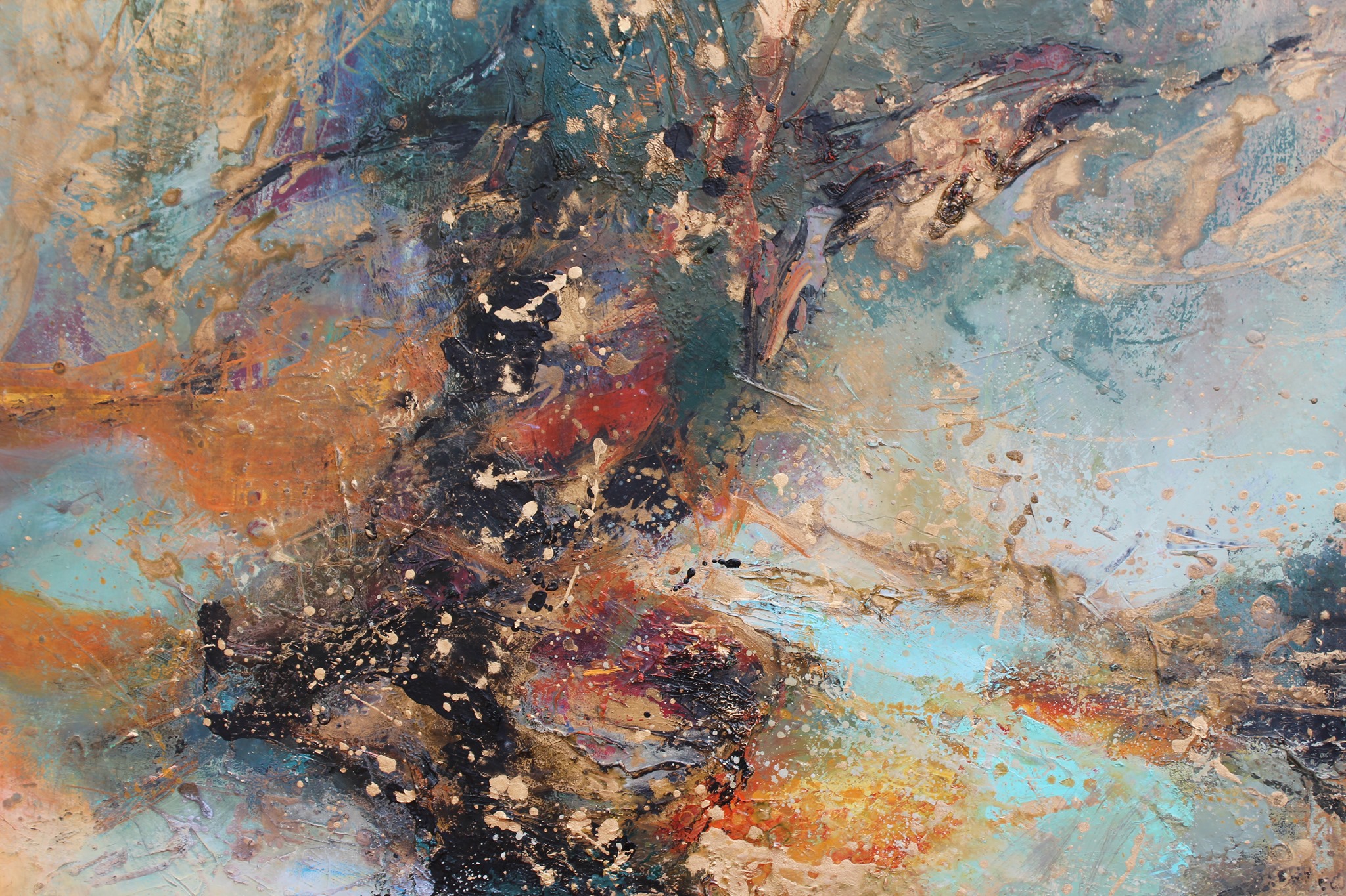 Catherine Tartanac, huile sur toile (détail) 248 × 165 cm